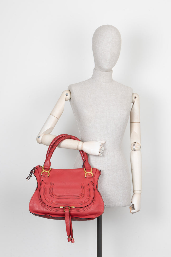 CHLOÉ Marcie Bag Medium Leather Red