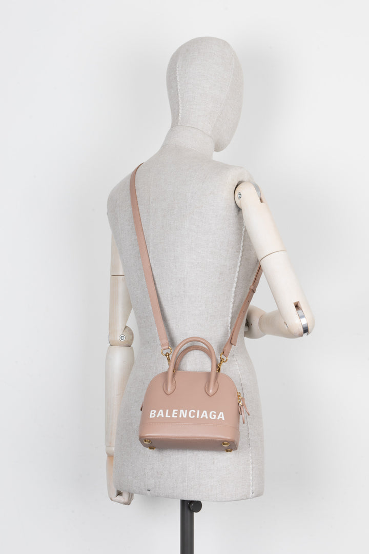 BALENCIAGA Nano Ville Bag Leather Nude