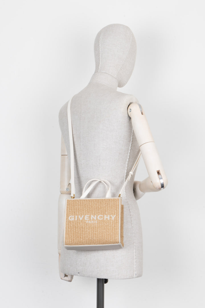 GIVENCHY G-Tote Mini Raffia Tote Bag