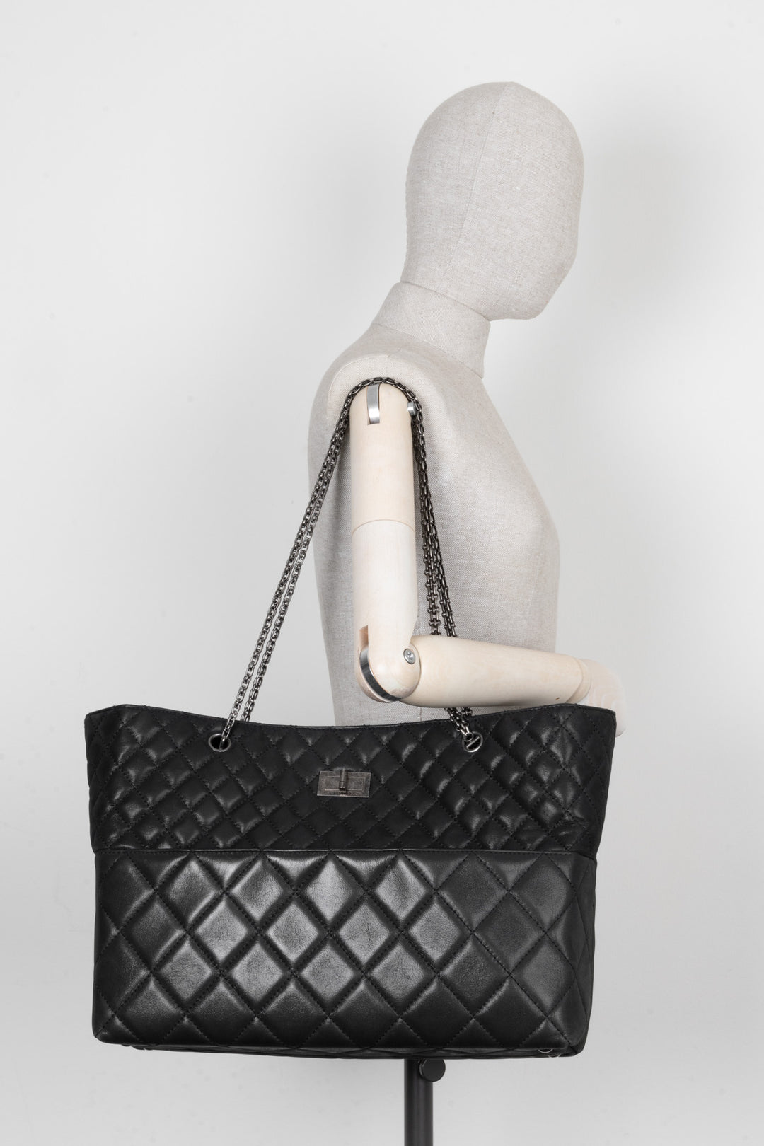 CHANEL 2.55 Reissue Tote Bag Leather Black