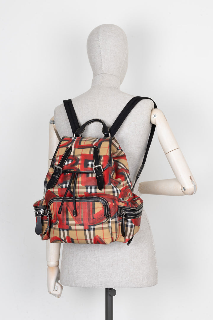 BURBERRY Graffiti Backpack Nylon Nova Check