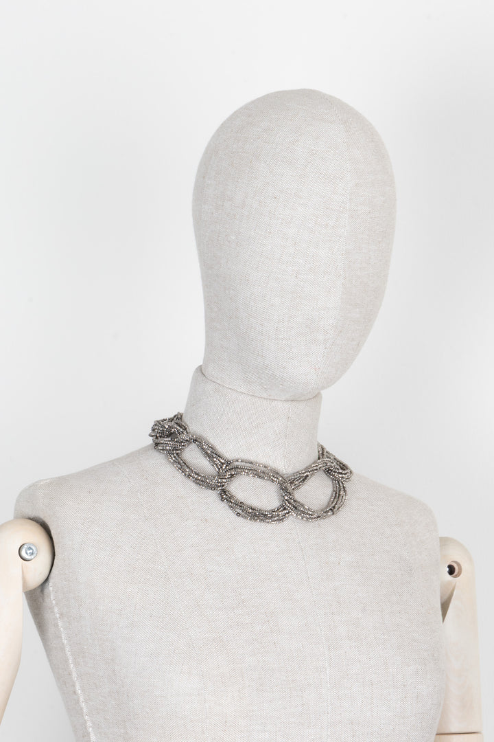 BRUNELLO CUCINELLI Monili Knot Necklace Silver