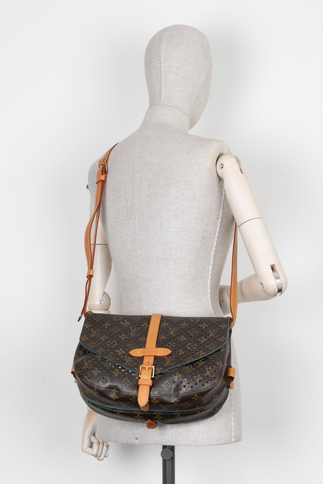 LOUIS VUITTON Saumur 30 Laserprint Bag MNG Canvas