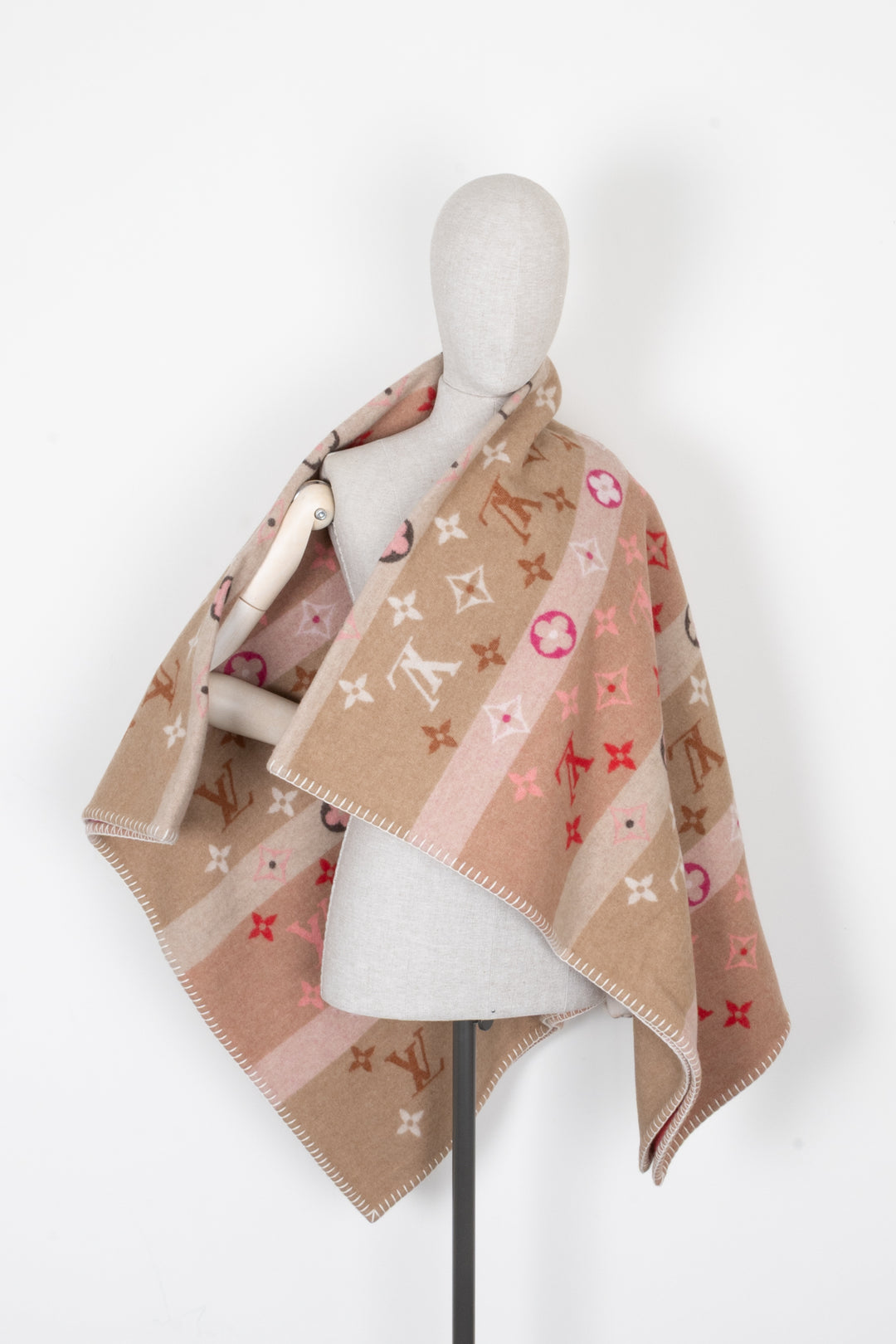 LOUIS VUITTON Blanket Wool MNG Pink Beige