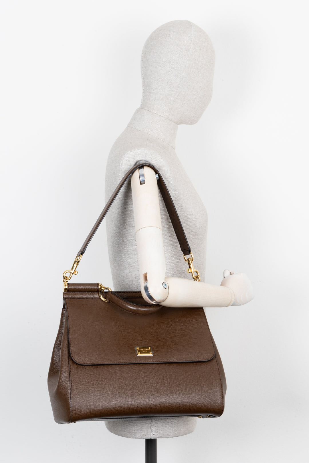 DOLCE&GABBANA Maxi Sicily Bag Leather Brown