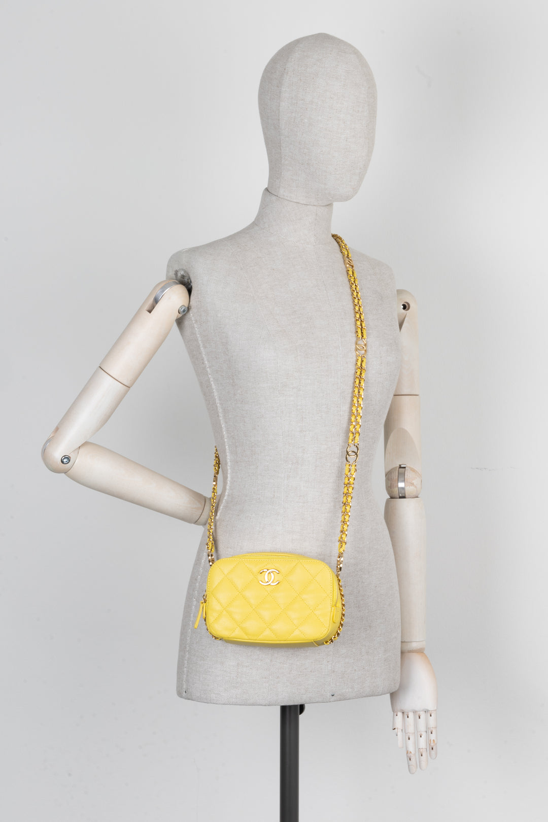 CHANEL Crossbody Bag Caviar Yellow