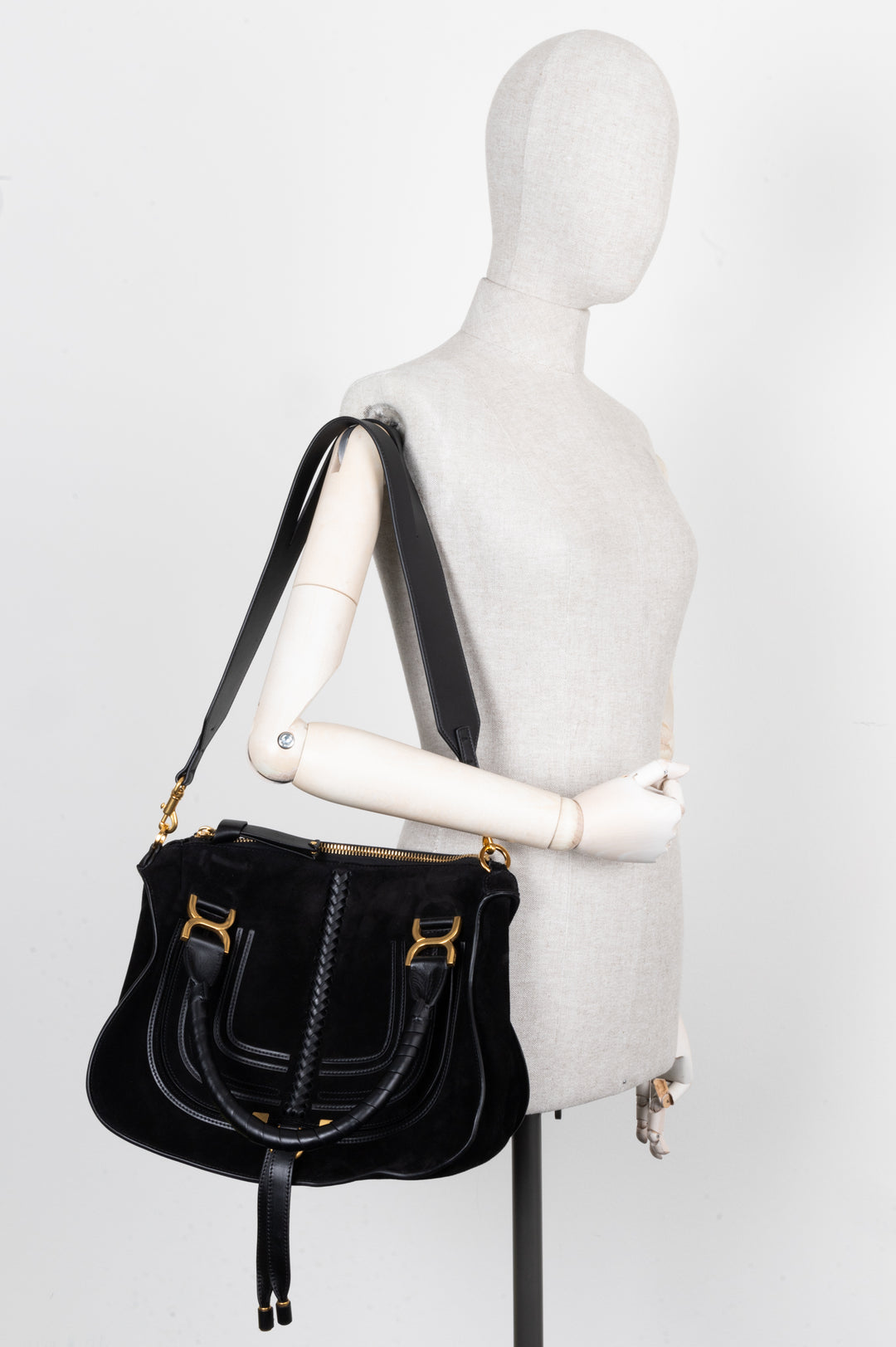 CHLOÉ Medium Marcie Bag Suede Black