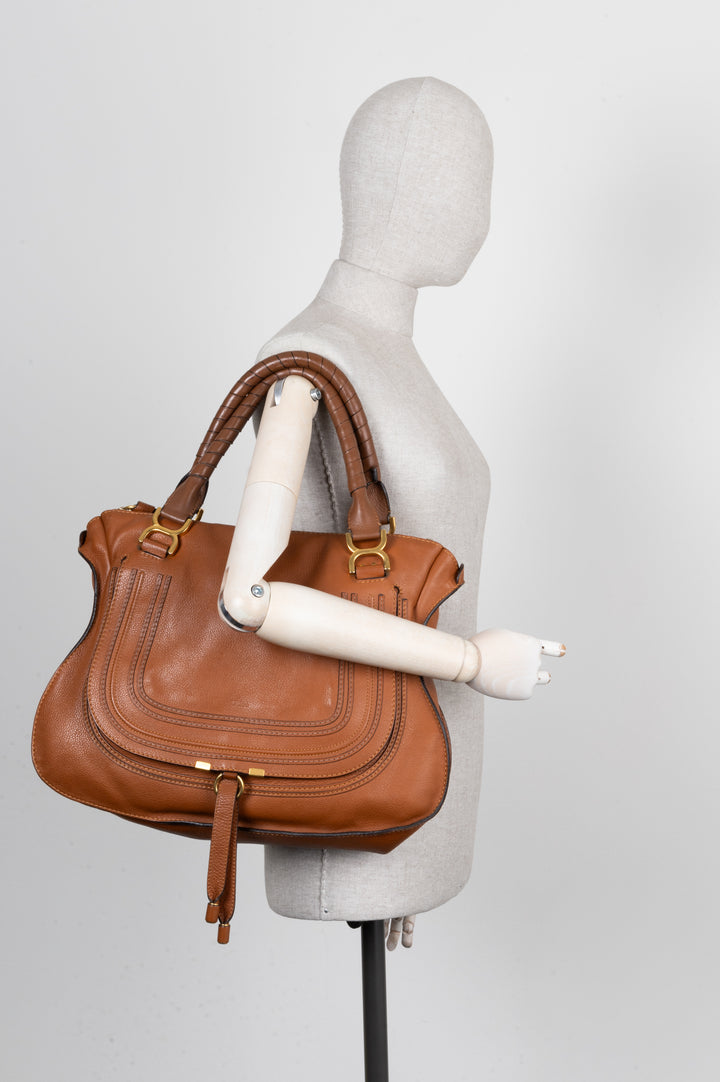 CHLOÉ Marcie Bag Large Leather Brown