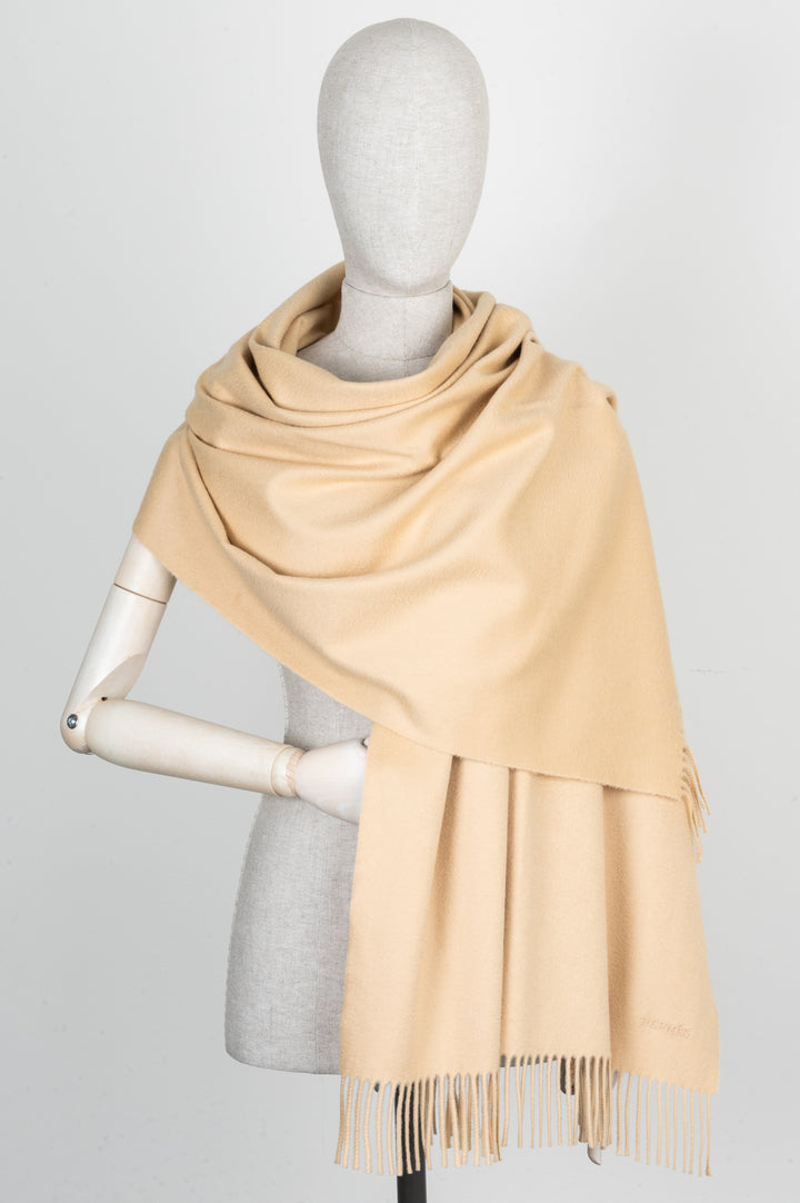 HERMÈS Scarf Cashmere Beige