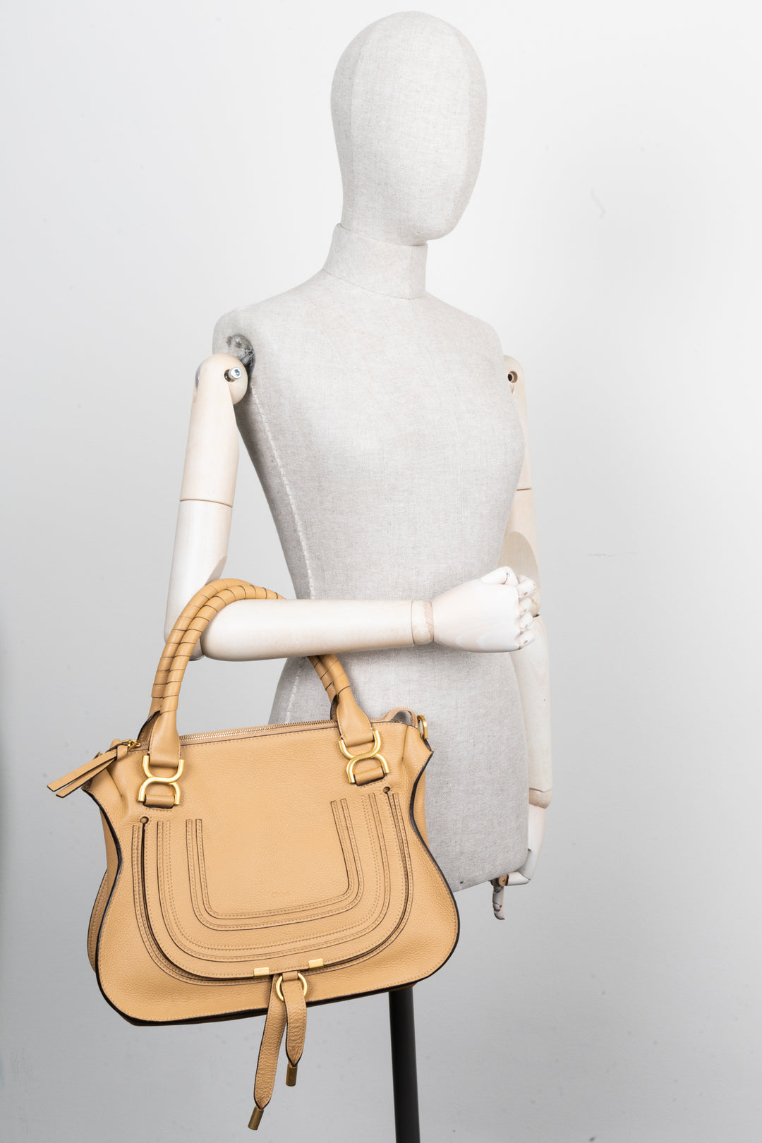 CHLOÉ Marcie Sac Moyen Cuir Beige