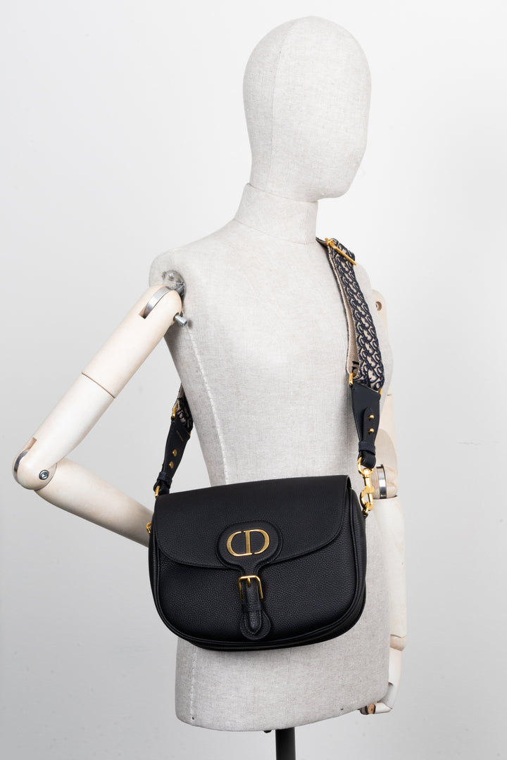 CHRISTIAN DIOR Grand Sac Bobby Cuir Noir