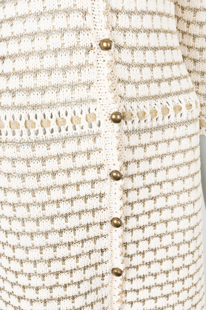 CHRISTIAN DIOR Dress Knit Ivory Gold