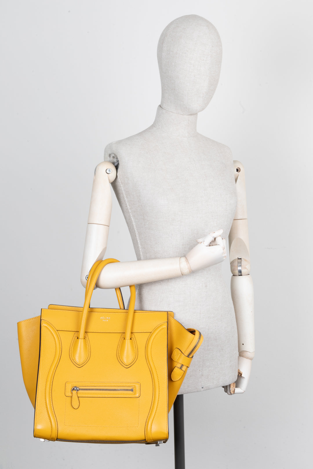 CÉLINE Mini Sac Bagage Cuir Jaune