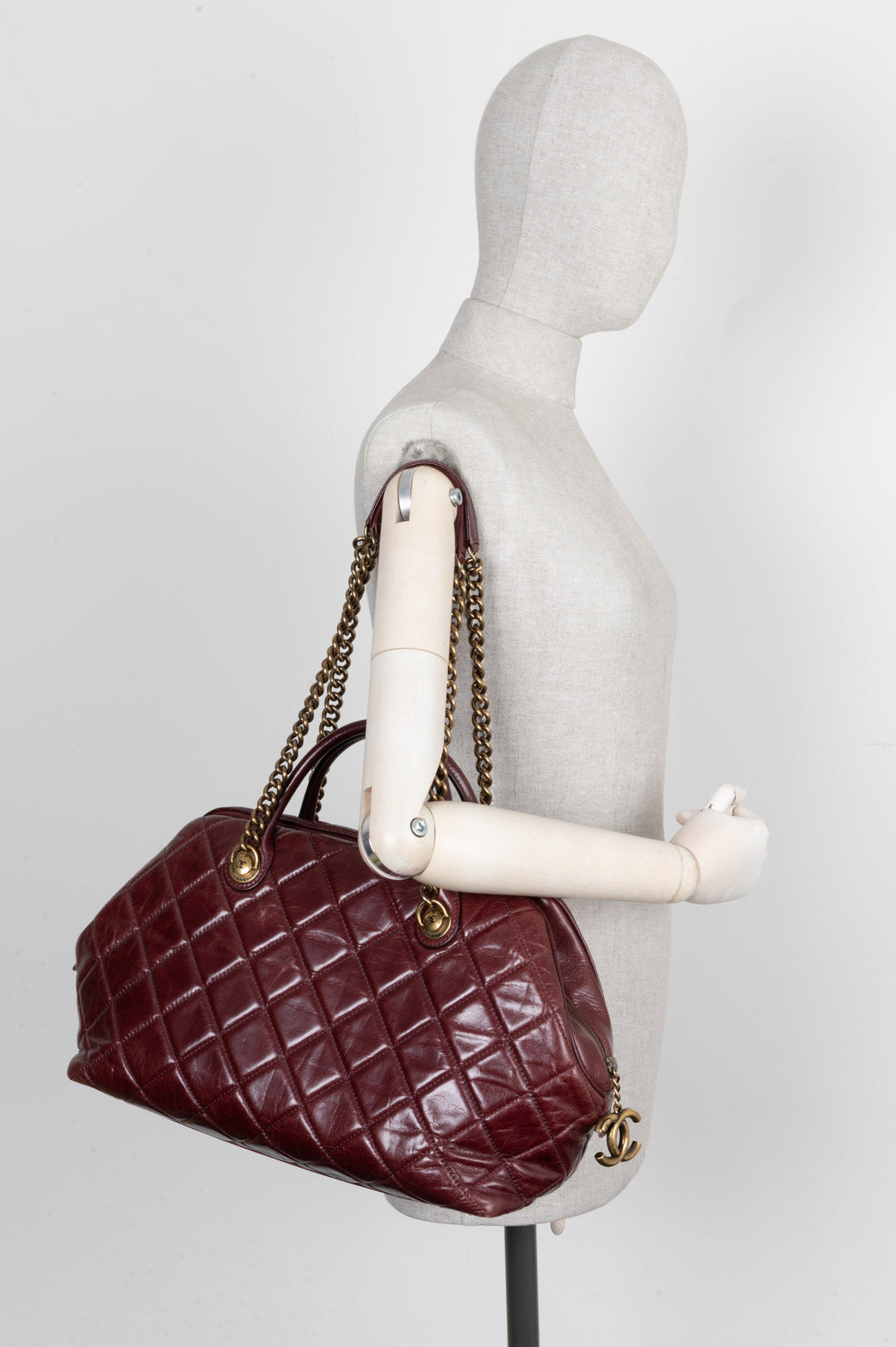 CHANEL Castle Rock Bowling Bag Leather Bordeaux