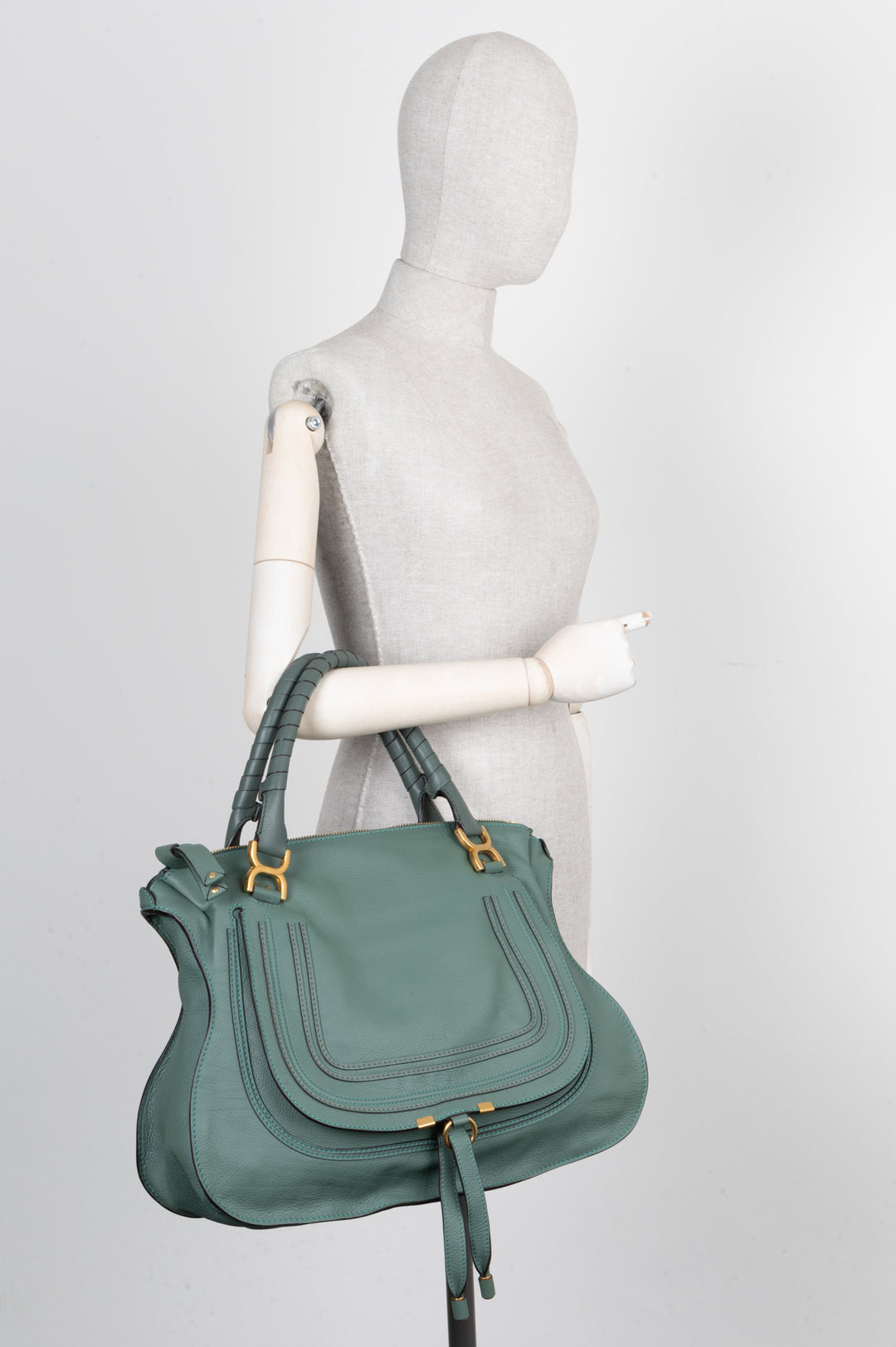 CHLOÈ Marcie Sac Grand Cuir Vert