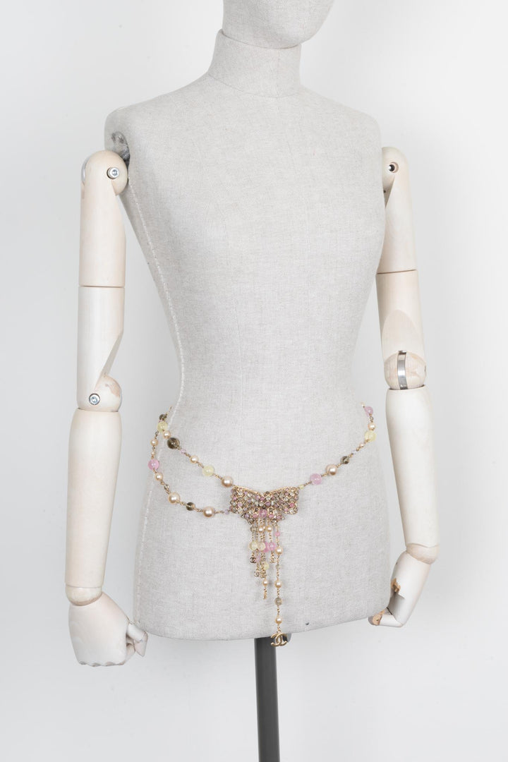 CHANEL 2002 Collier/Ceinture de perles à nœud Gripoix