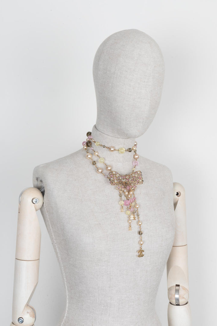 CHANEL 2002 Collier/Ceinture de perles à nœud Gripoix