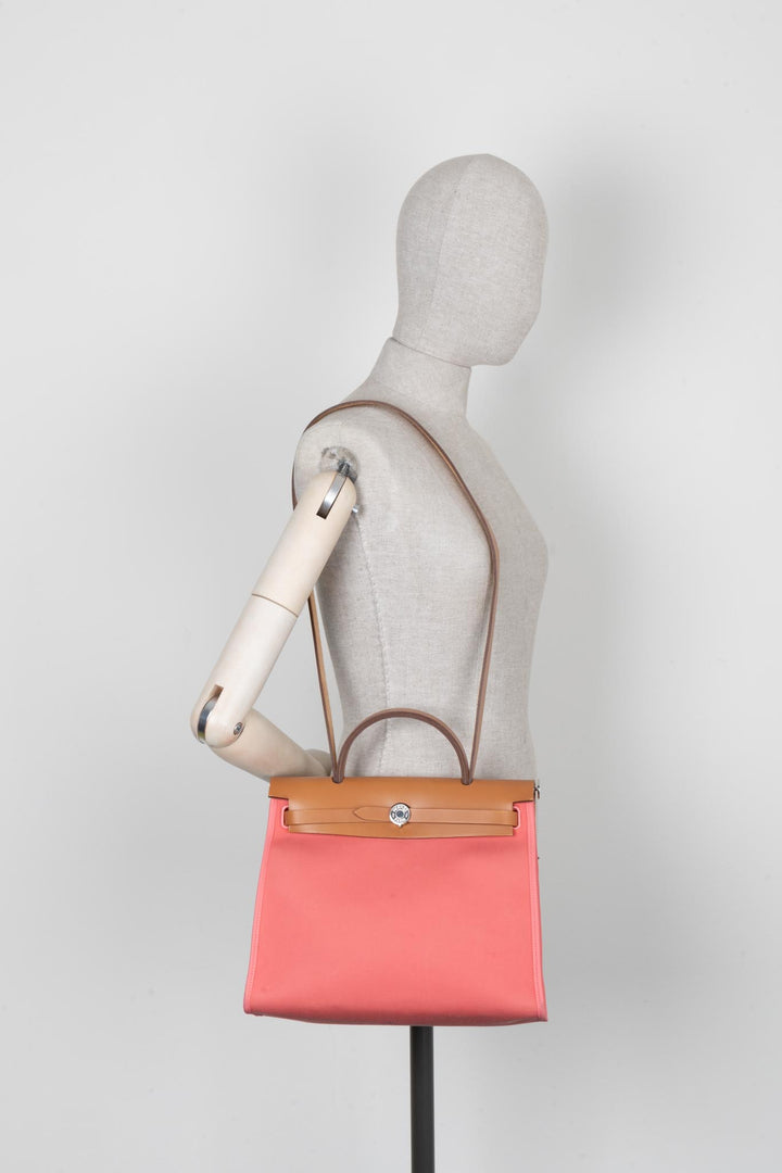 HERMÈS Herbag 31 Zip Vache Hunter Rose Azalee