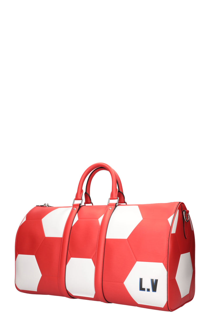 LOUIS VUITTON Keepall 50 Fifa World Cup Epi Red & White