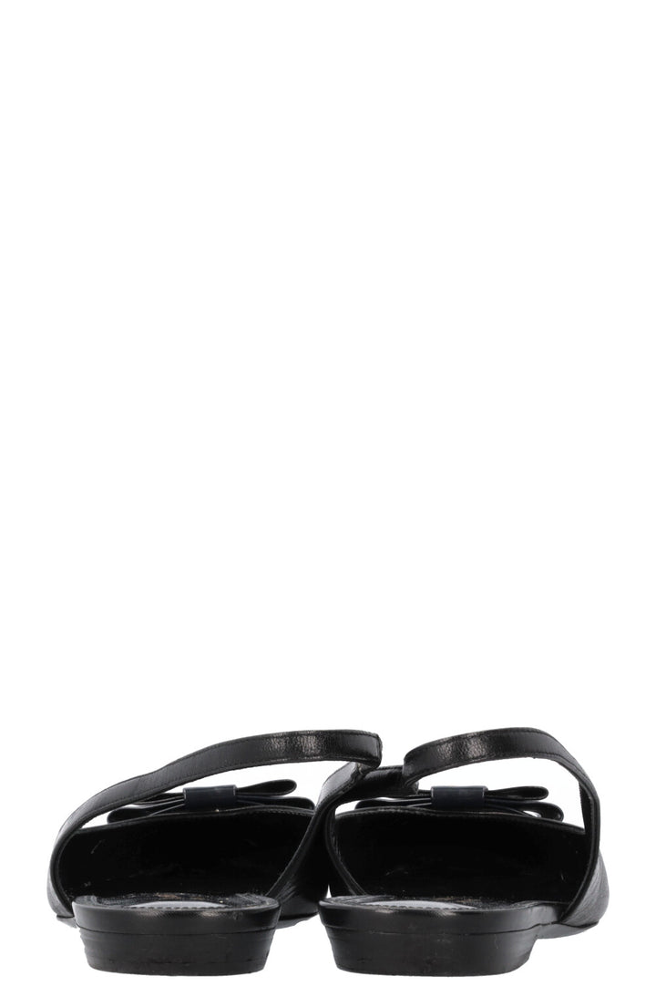 SAINT LAURENT Ballerines Anaïs Bow Cuir Noir