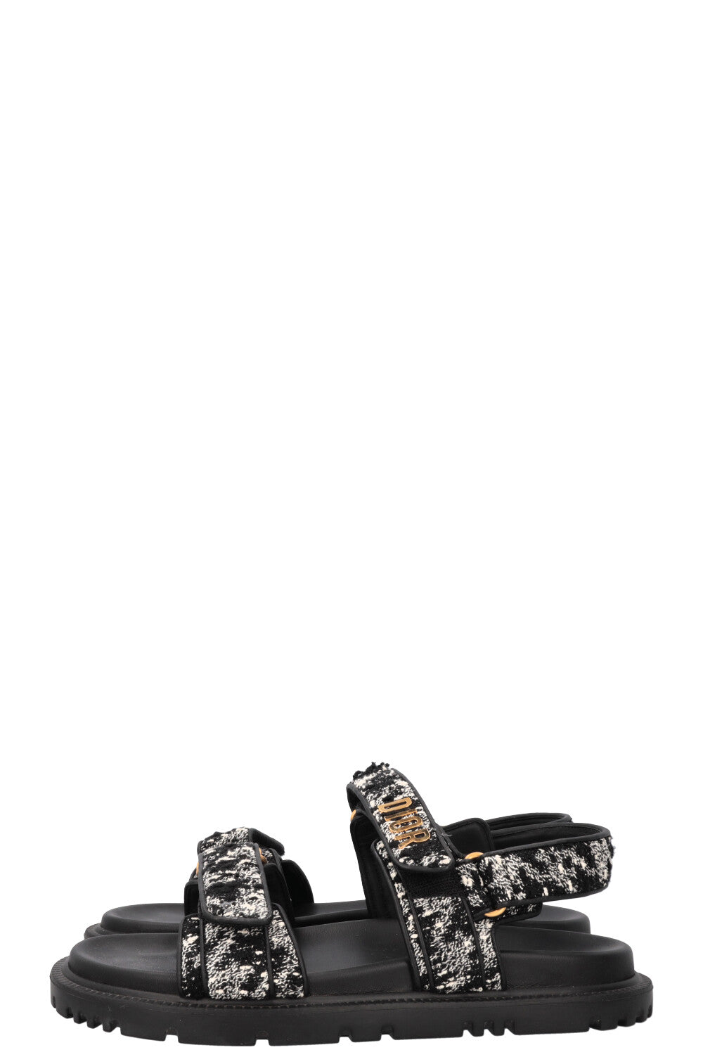 CHRISTIAN DIOR Dioract Tweed Sandals Black