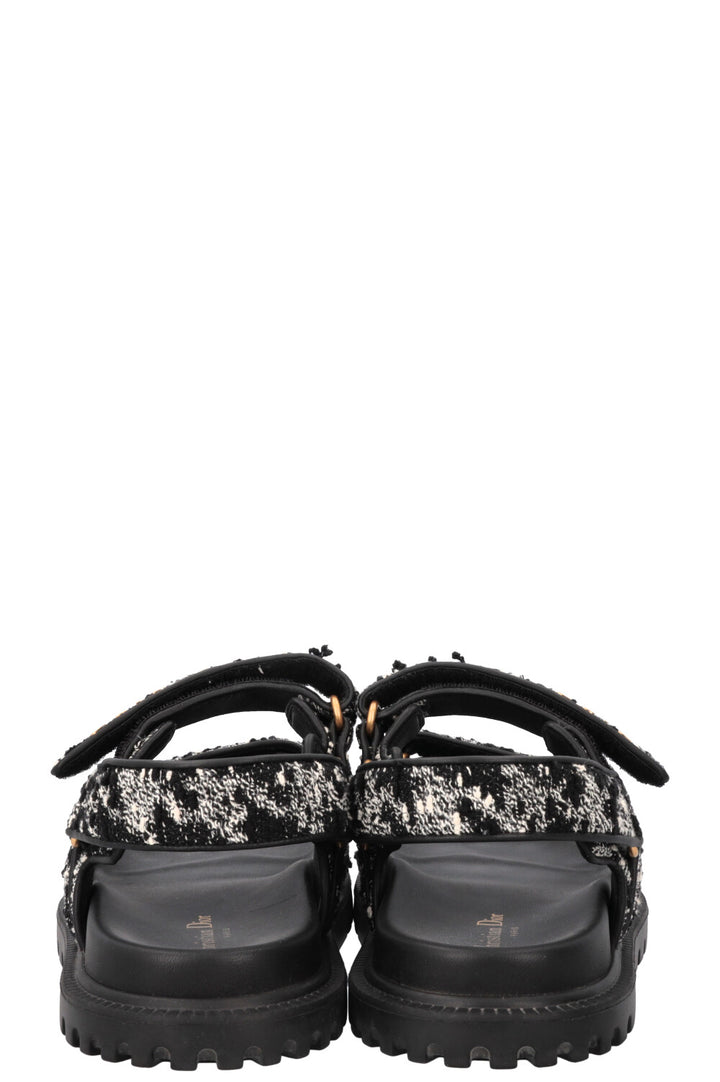 CHRISTIAN DIOR Dioract Tweed Sandals Black