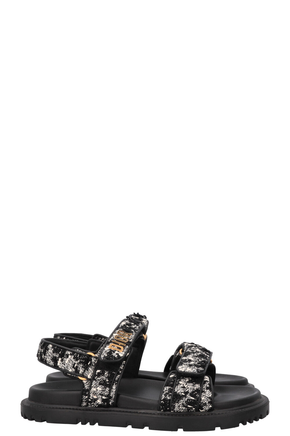 CHRISTIAN DIOR Dioract Tweed Sandals Black