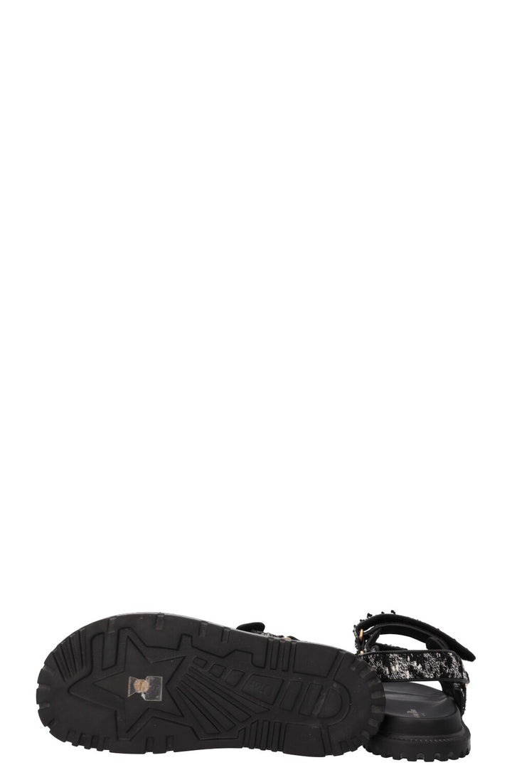 CHRISTIAN DIOR Dioract Tweed Sandals Black