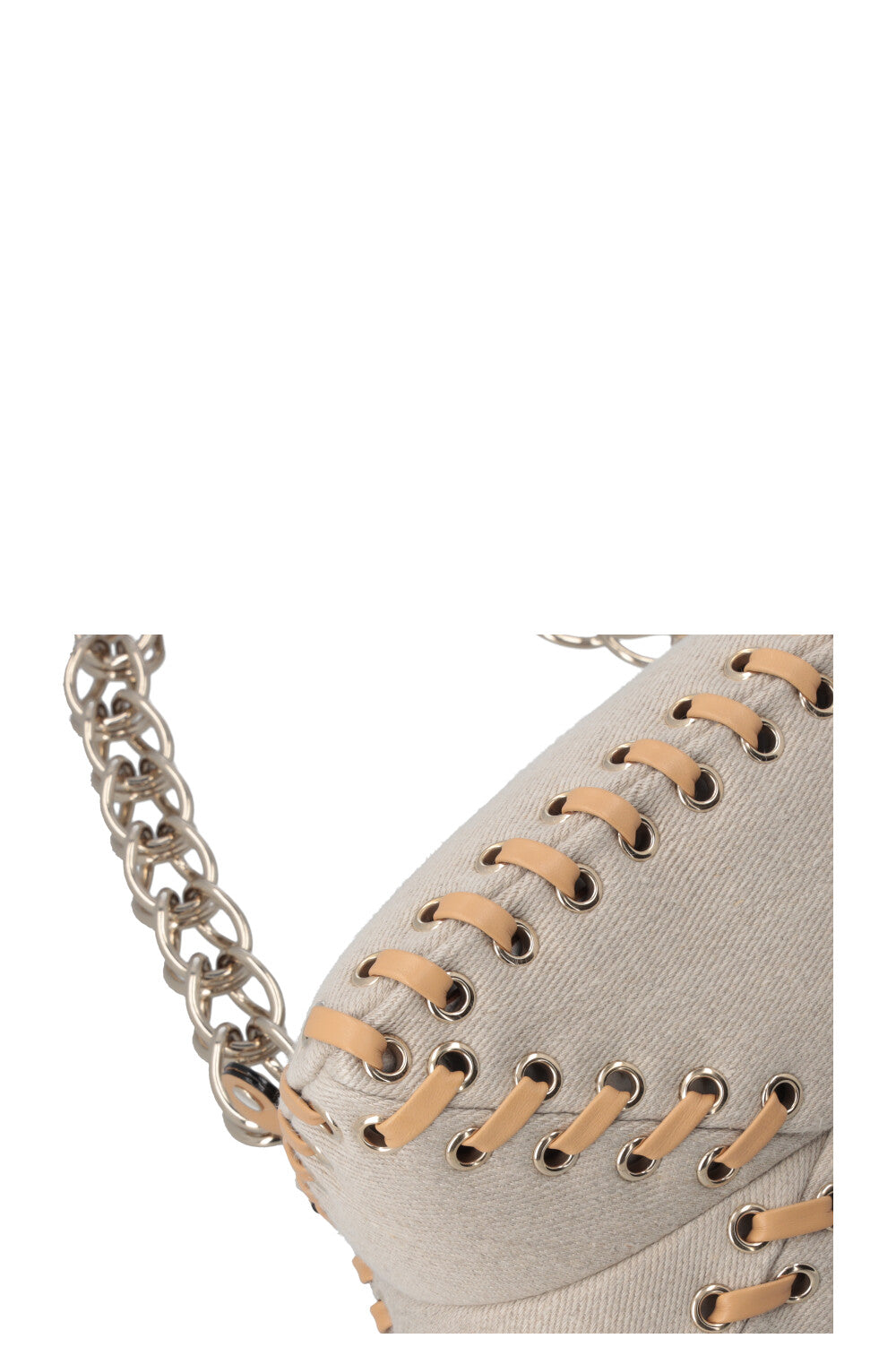 CHLOÉ Juana Shoulder Bag Canvas Grey Beige