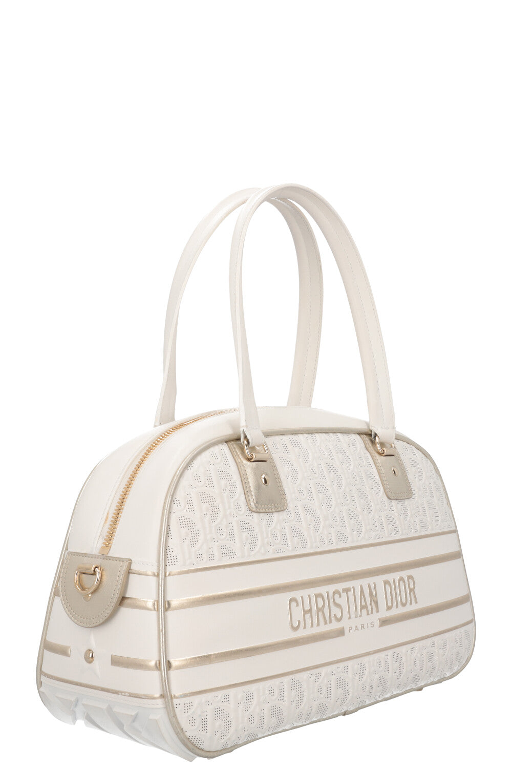 CHRISTIAN DIOR Vibe Zip Bowling Bag White