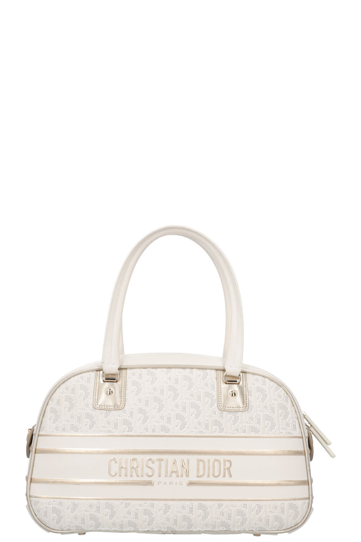 CHRISTIAN DIOR Vibe Zip Bowling Bag White