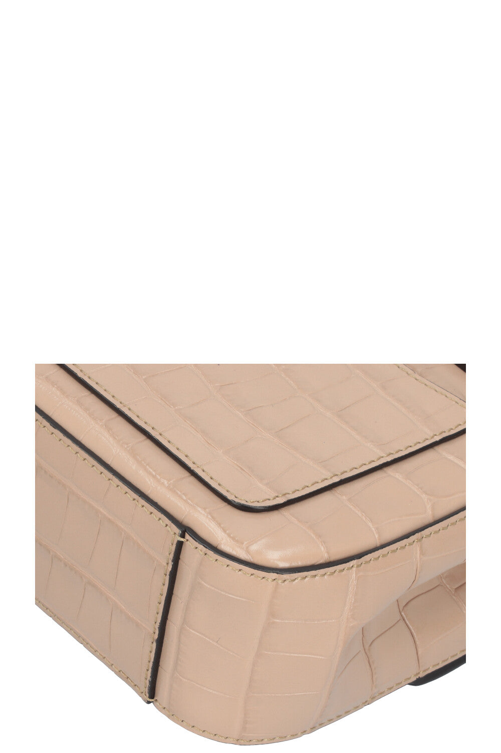 CHLOÉ Sac bandoulière à logo embossé croco C Nude