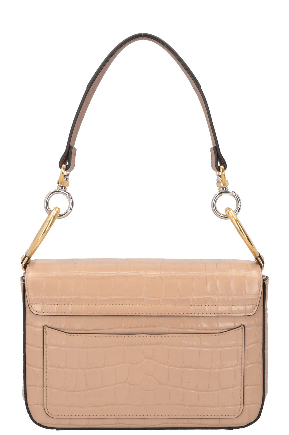 CHLOÉ C Croco Embossed Logo Crossbody Bag Nude