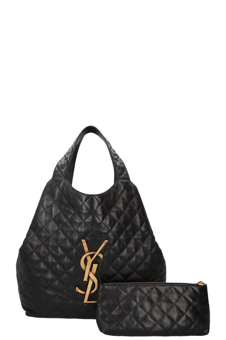 SAINT LAURENT ICARE Maxi Tote Quilted Black