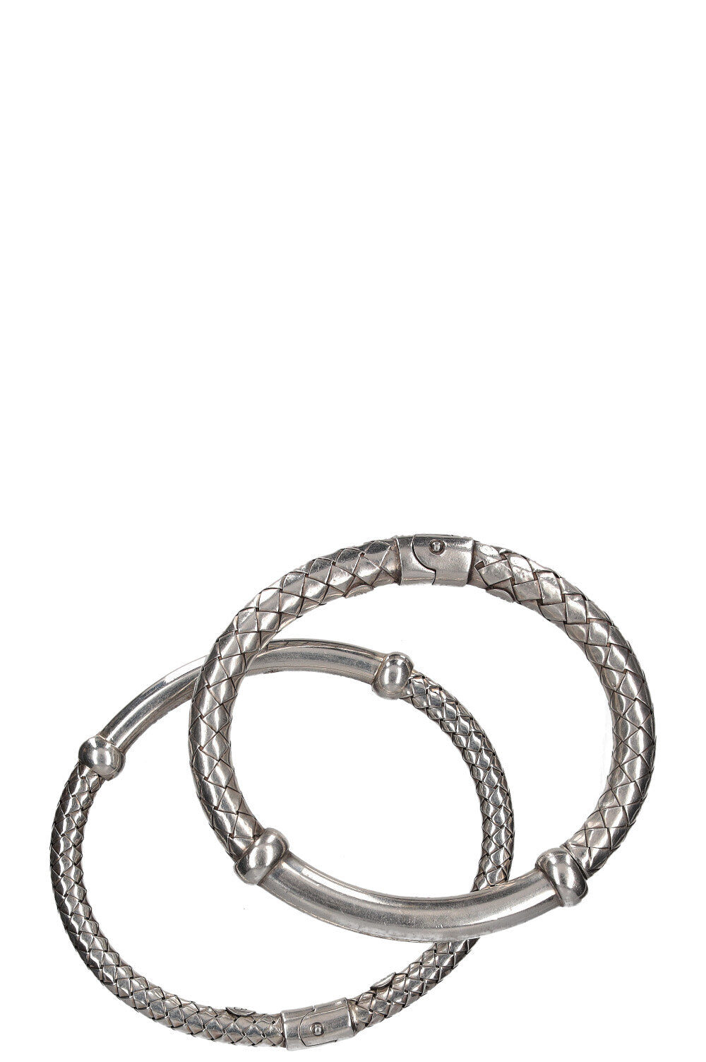 BOTTEGA VENETA Intrecciato Bracelet Set 925 Silver