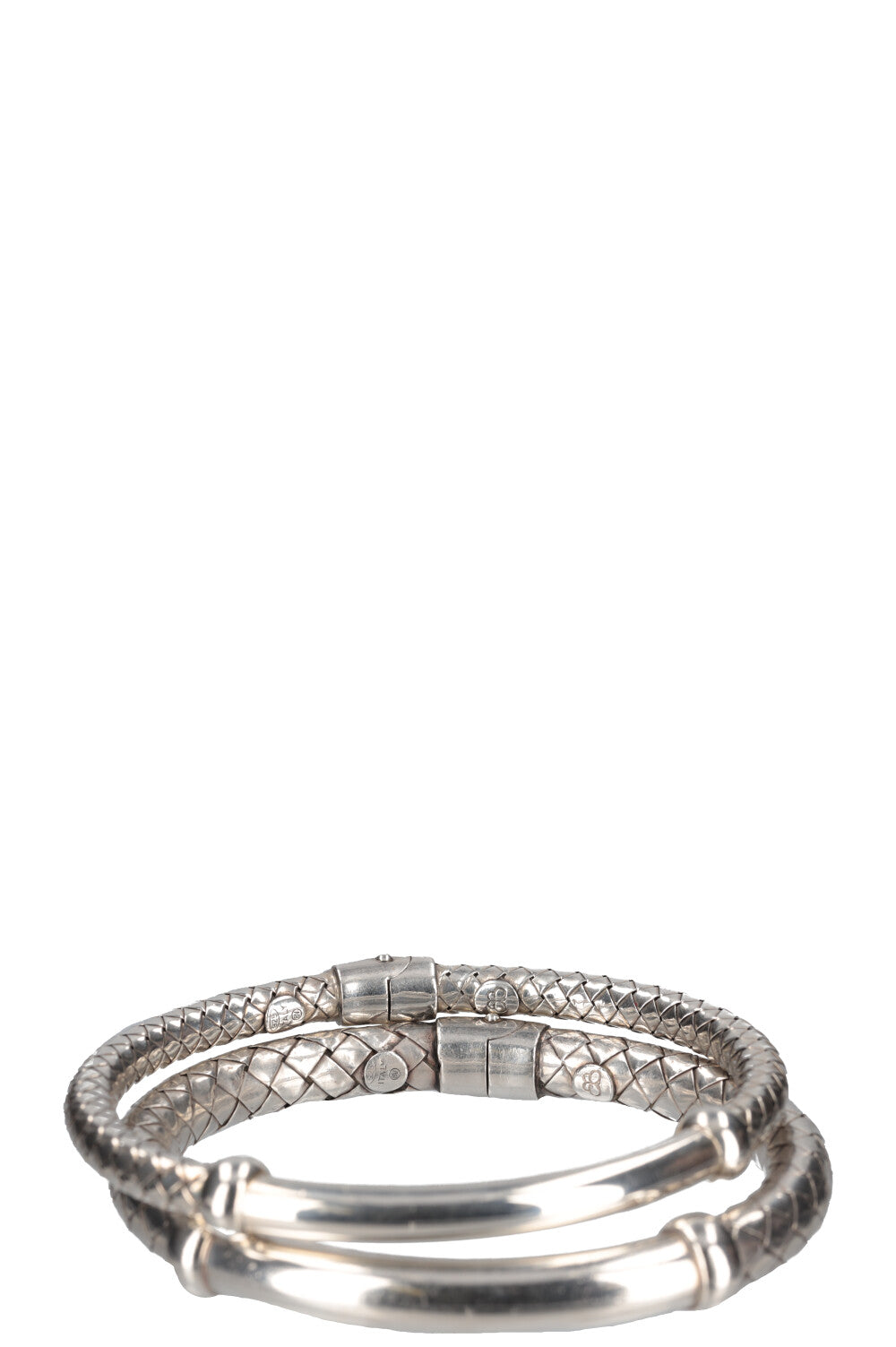 BOTTEGA VENETA Intrecciato Bracelet Set 925 Silver