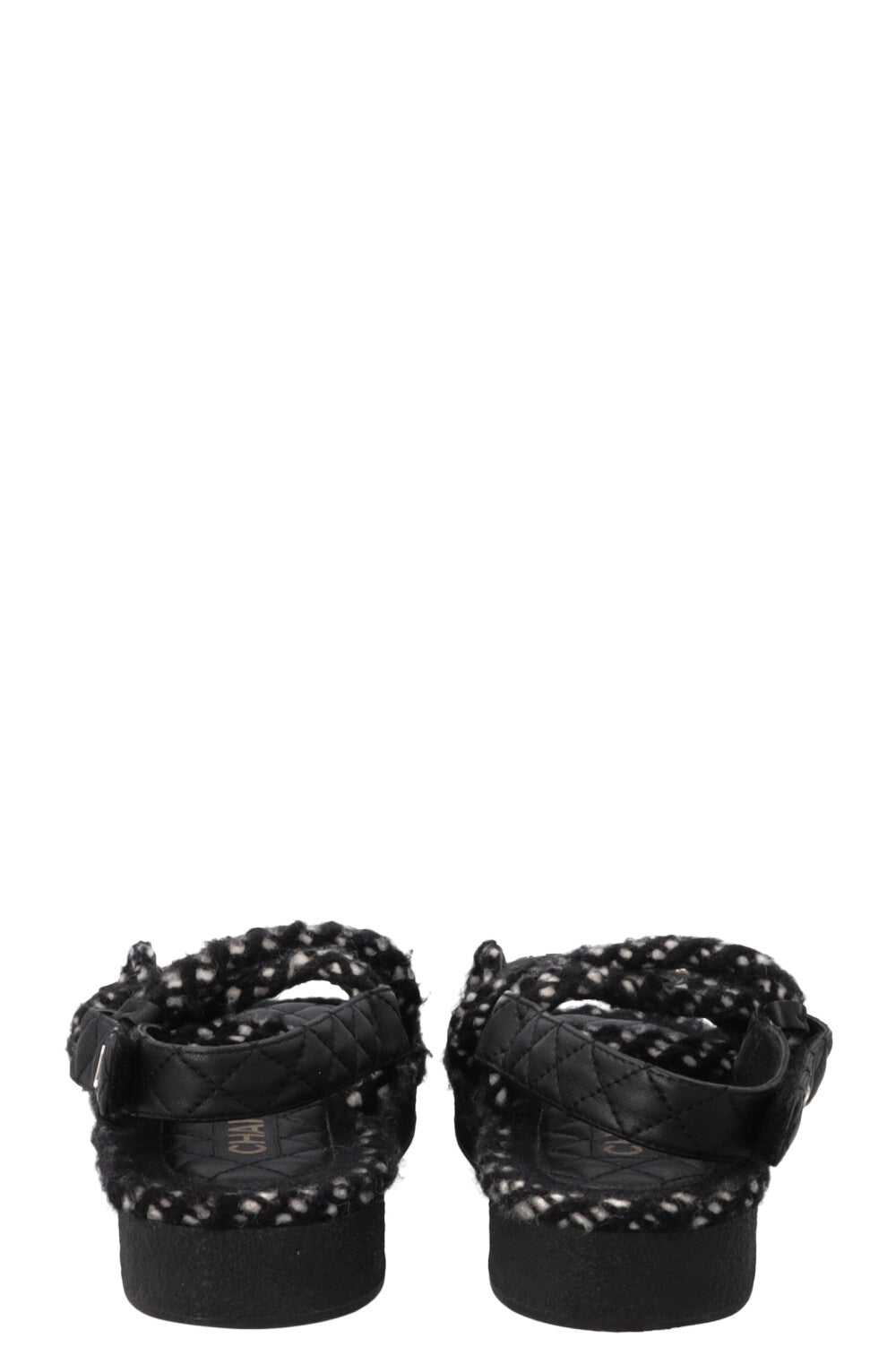 CHANEL Logo Dad Sandals Black