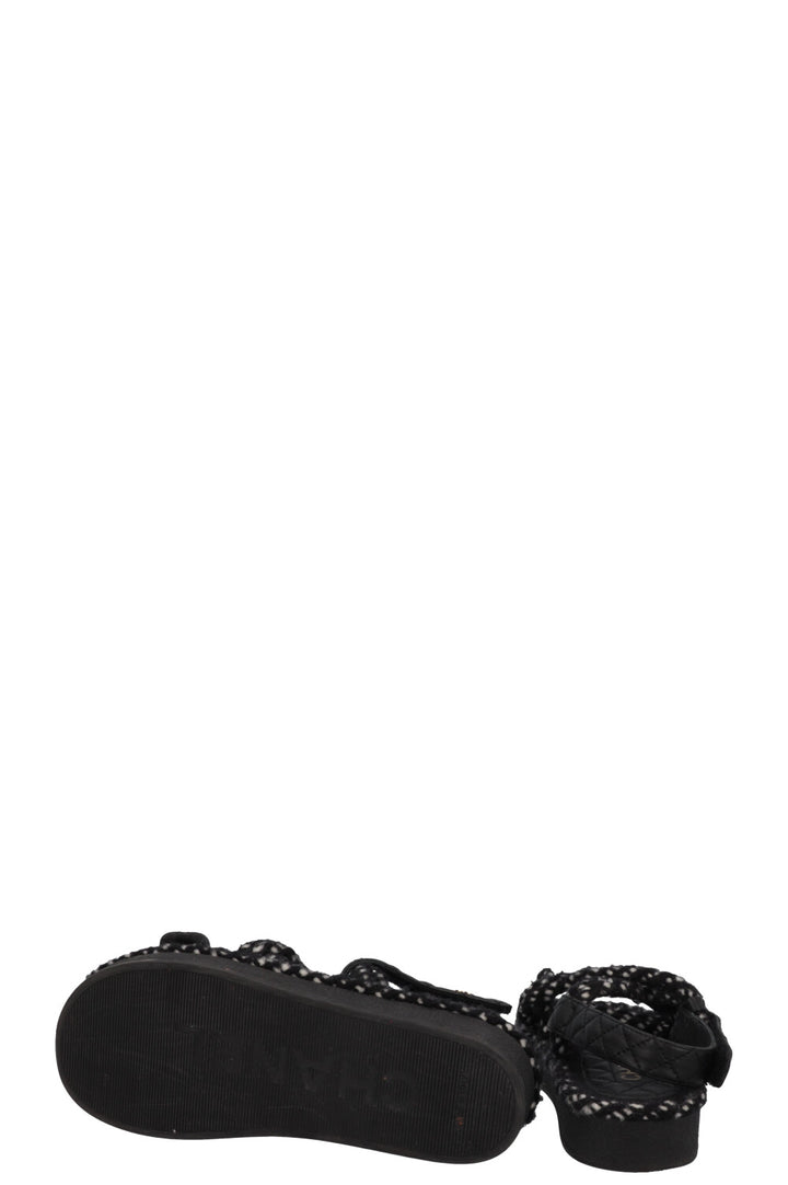 CHANEL Logo Dad Sandals Black