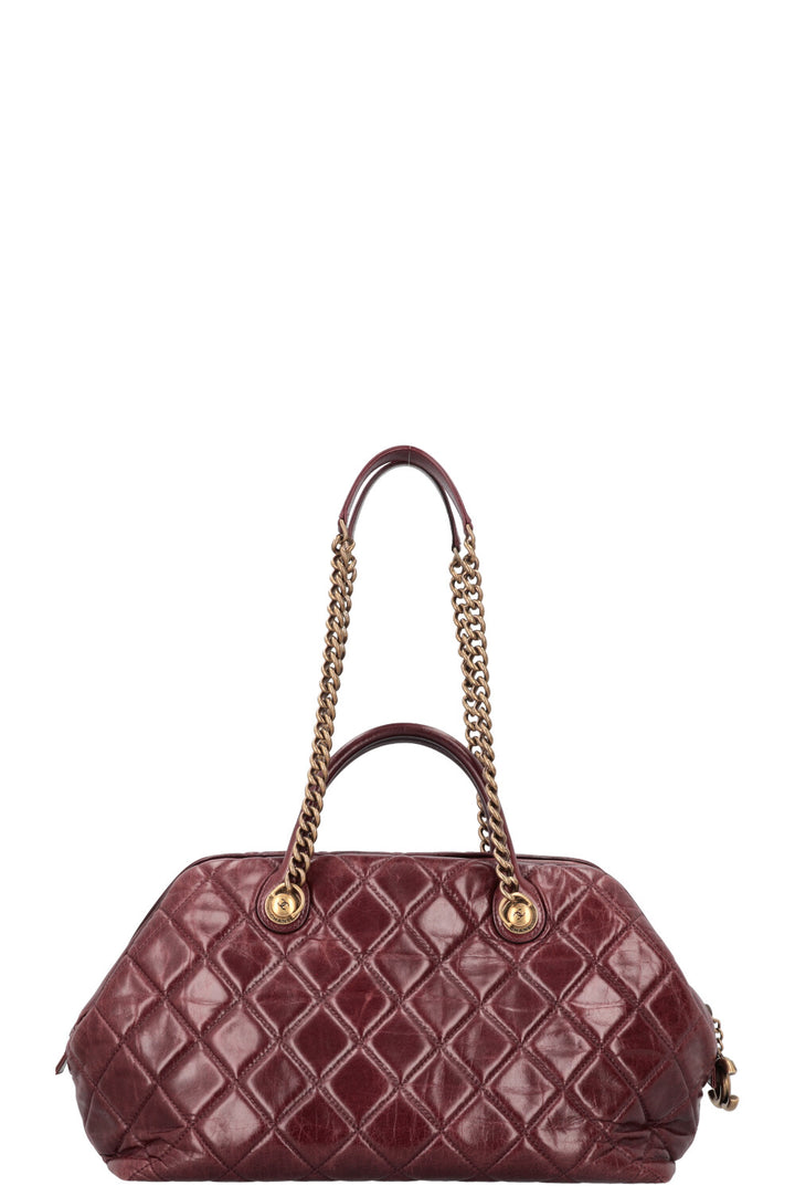 CHANEL Castle Rock Bowling Bag Leather Bordeaux