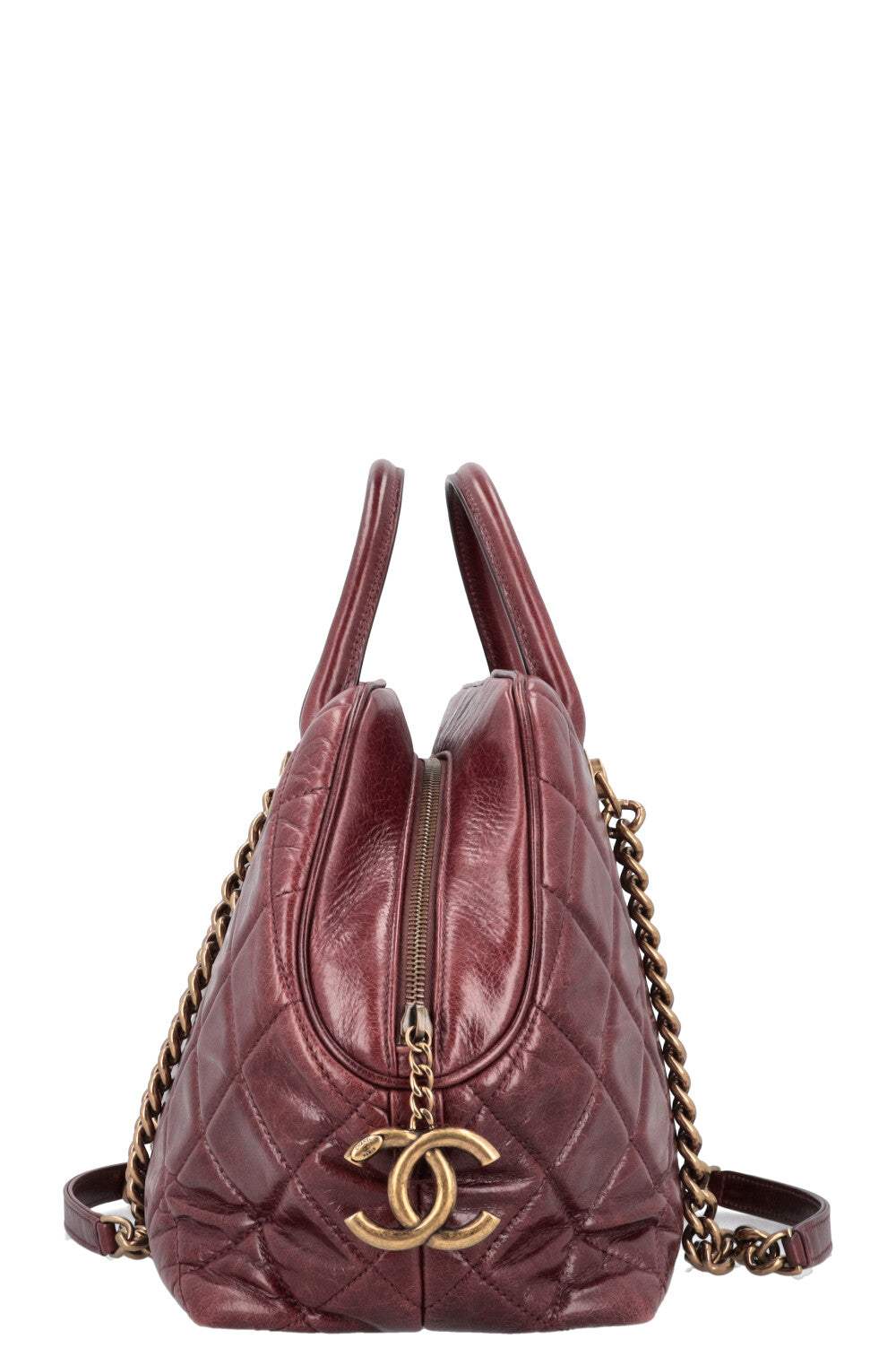 CHANEL Castle Rock Bowling Bag Leather Bordeaux