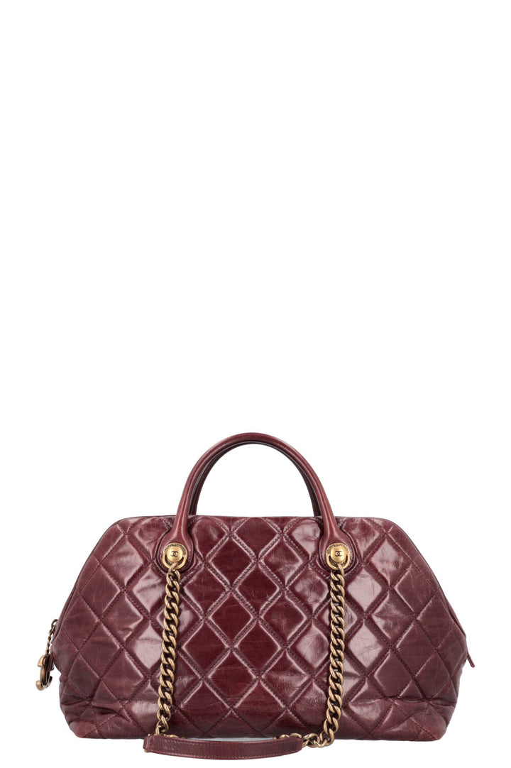 CHANEL Castle Rock Sac Bowling Cuir Bordeaux