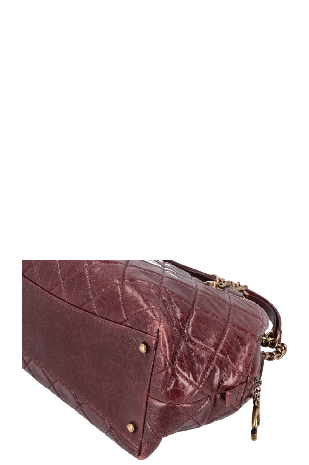 CHANEL Castle Rock Bowling Bag Leather Bordeaux