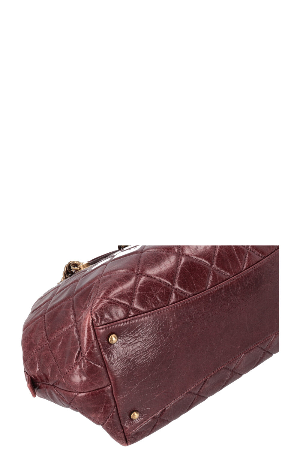 CHANEL Castle Rock Sac Bowling Cuir Bordeaux