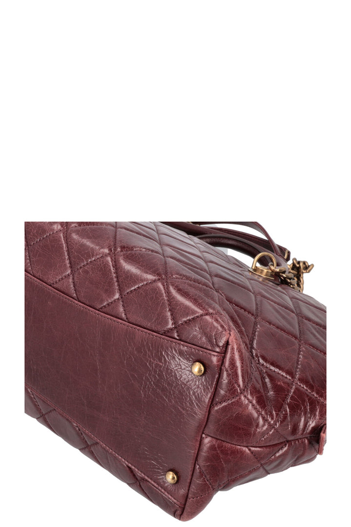 CHANEL Castle Rock Bowling Bag Leather Bordeaux