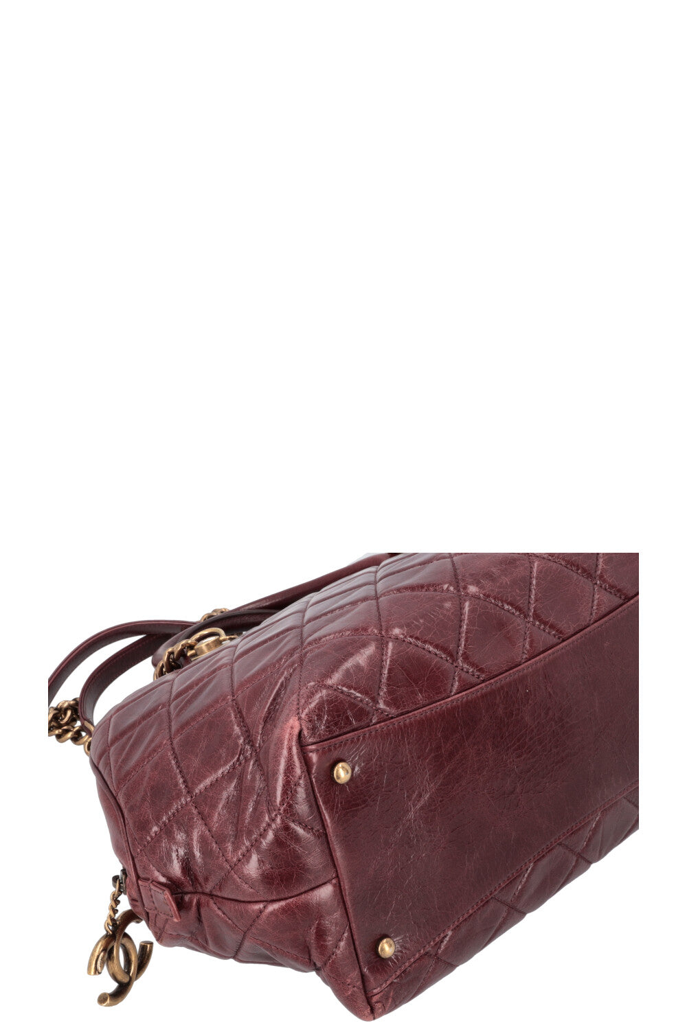 CHANEL Castle Rock Sac Bowling Cuir Bordeaux