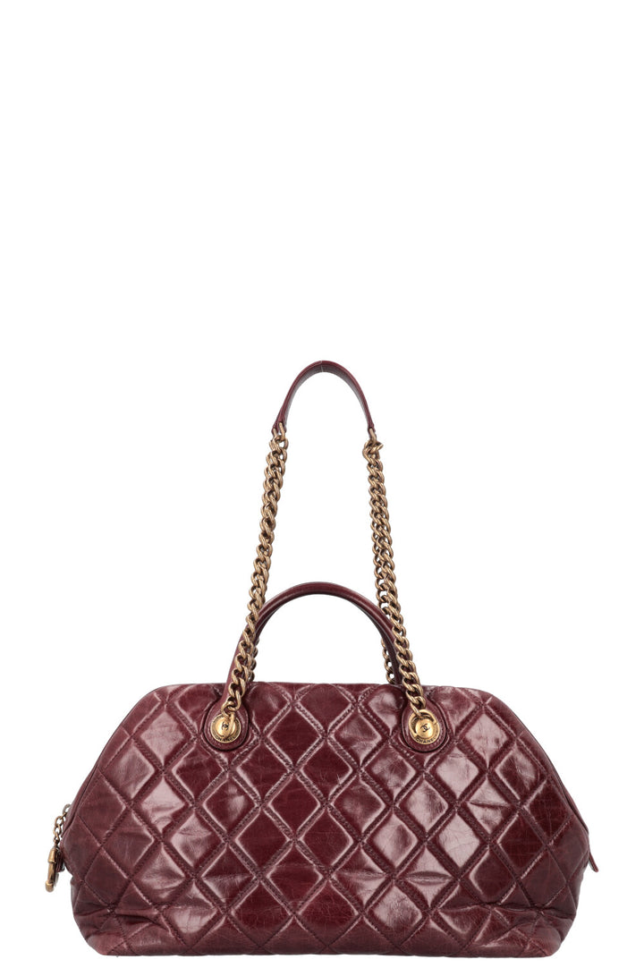 CHANEL Castle Rock Sac Bowling Cuir Bordeaux