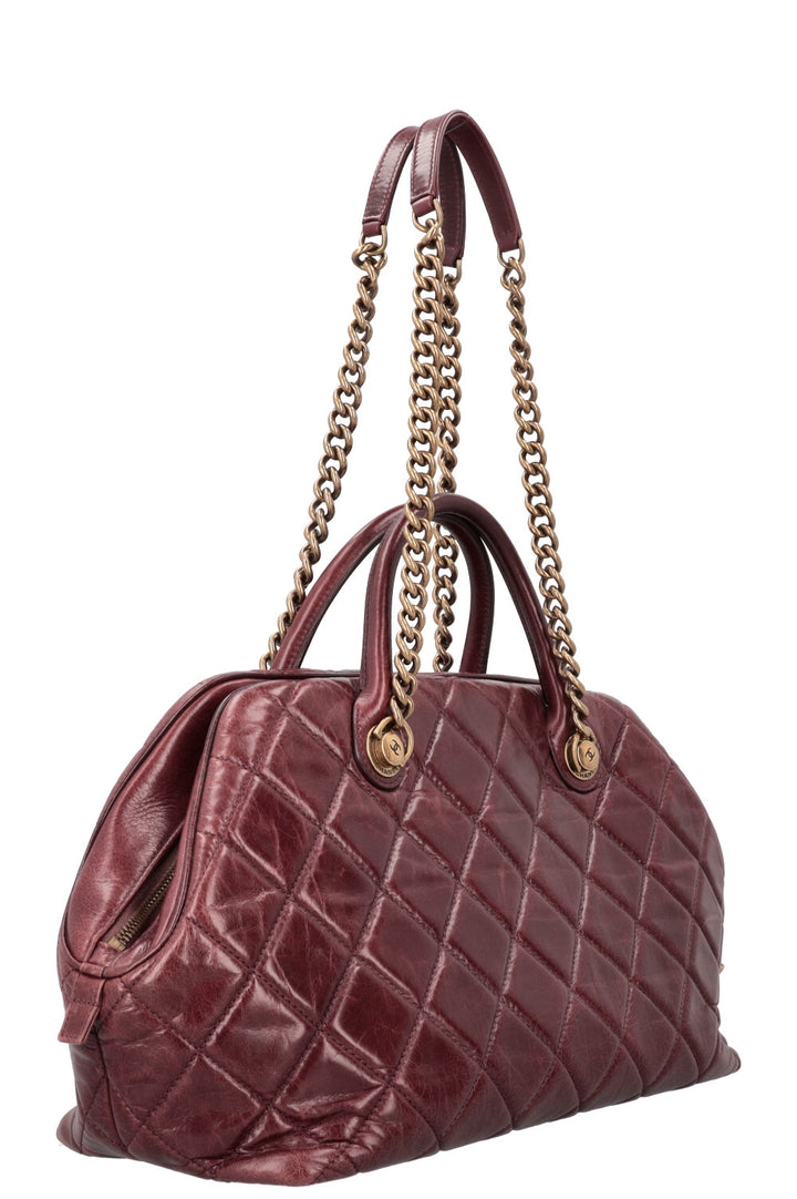 CHANEL Castle Rock Bowling Bag Leather Bordeaux