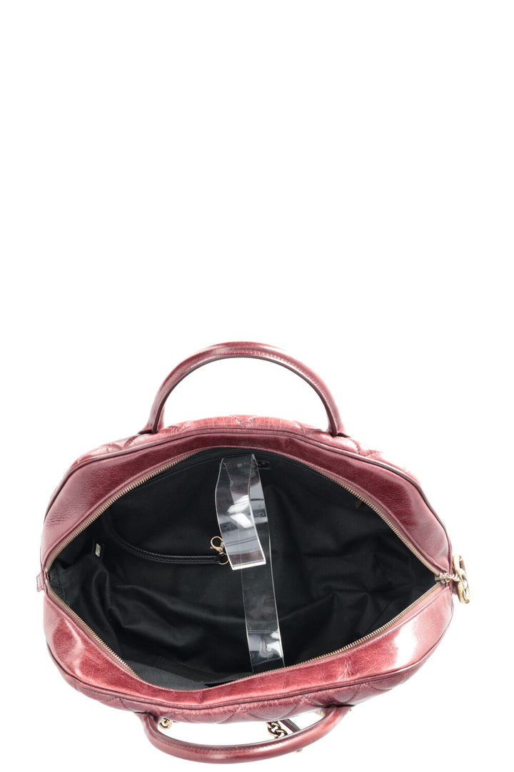 CHANEL Castle Rock Bowling Bag Leather Bordeaux