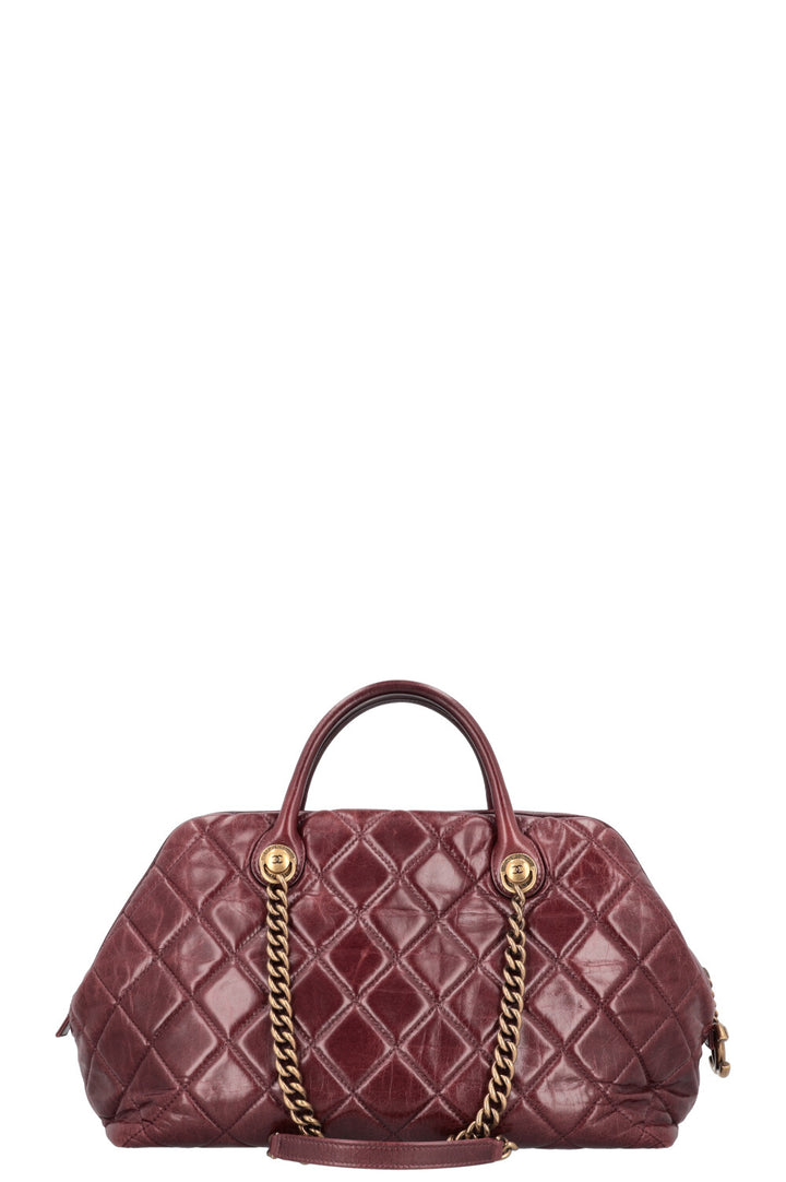 CHANEL Castle Rock Bowling Bag Leather Bordeaux