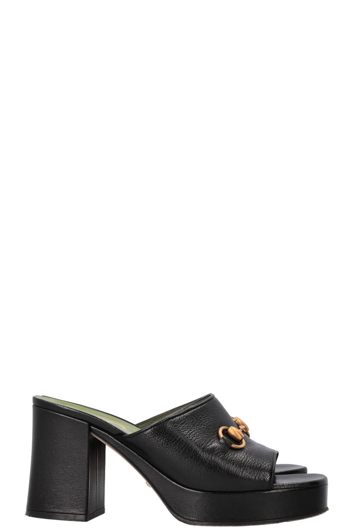 GUCCI Houdan Horsebit Plateau Heels Black